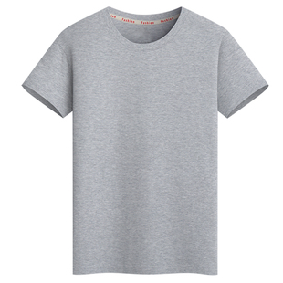 T恤纯色男士 大码 全棉半袖 男装 宽松圆领 上衣服打底衫 纯棉男短袖