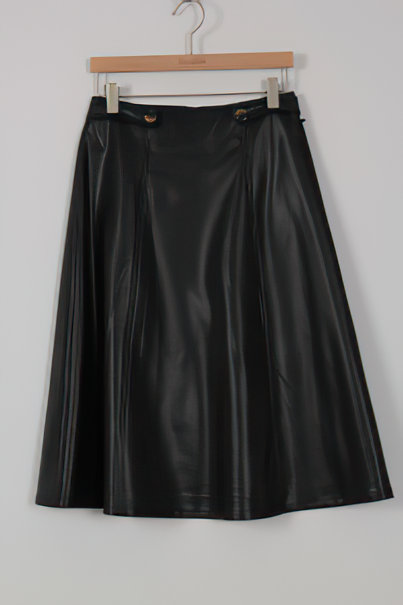 朵以2022秋装新款专柜正品百搭半身中长皮裙女37dq631066原229