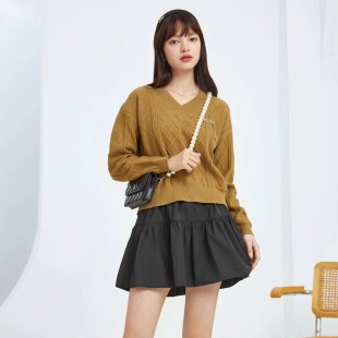 时尚 专柜正品 百搭套头针织上衣女37DQ526031 新款 朵以2022秋装