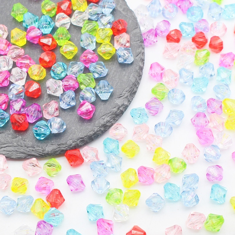 透明菱形切面8mm手工串珠仿水晶