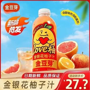 复合果汁饮品 大瓶装 家庭装 聚餐饮品 柚子汁 金豆芽柚子汁1L装