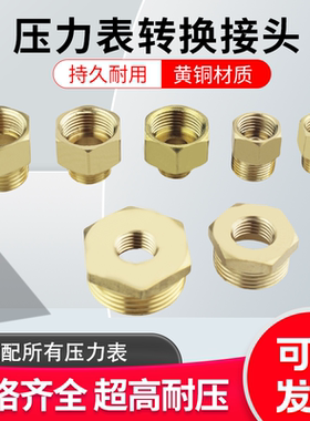 压力表纯铜转换接补芯地热接头变径 M20*1.5转4分M14转2分3分1寸