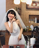 新娘头纱短款 双层蓬蓬硬纱结婚登记领证求婚小头纱旅拍拍照