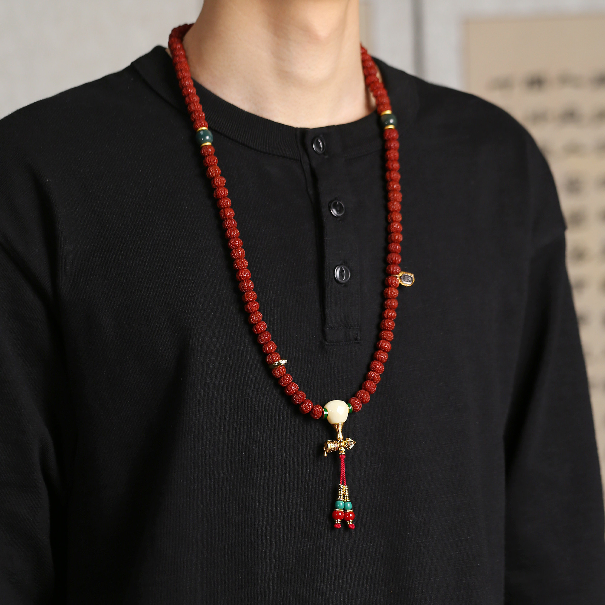 机刷包浆玉化小金刚菩提子手串108颗佛念珠手持文玩男女配饰项链