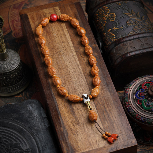 天然橄榄核手持文玩串珠大籽