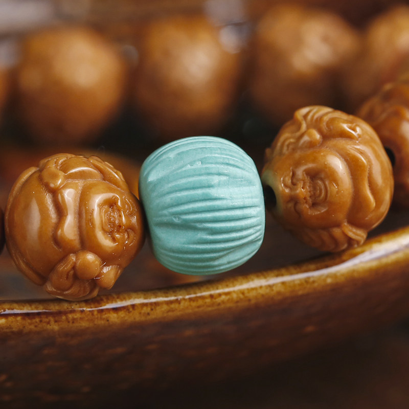 猴头手串十八子手持男女精品藏银配饰手工雕刻编织流苏文玩配珠