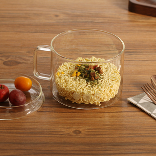 玻璃方便面碗微波炉碗泡面碗日式带盖大容量泡面神器宿舍沙拉碗