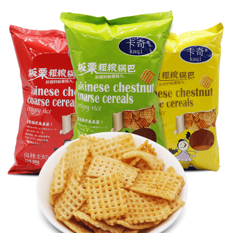 卡奇板栗粗粮锅巴200g*3袋膨化食品薯片休闲怀旧儿时办公室小零食