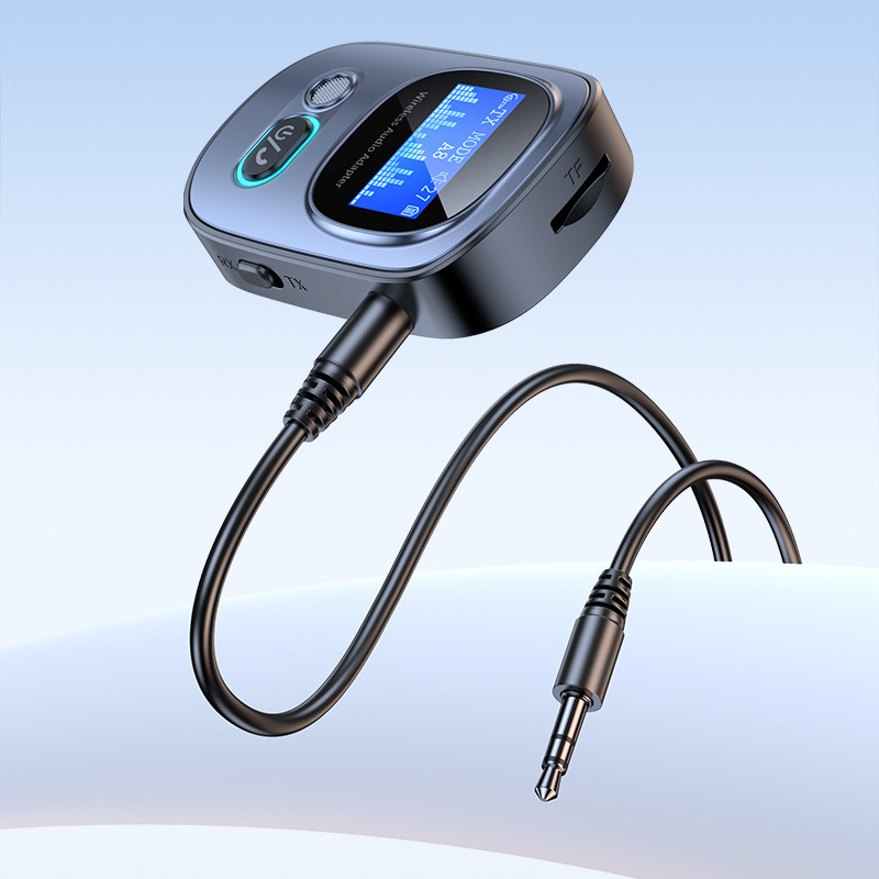 T68 2-IN-1 BLUETOOTH 수신기 송신기 V5.3 자동차 스피커 증폭기 3.5MM 무선 오디오 변환기