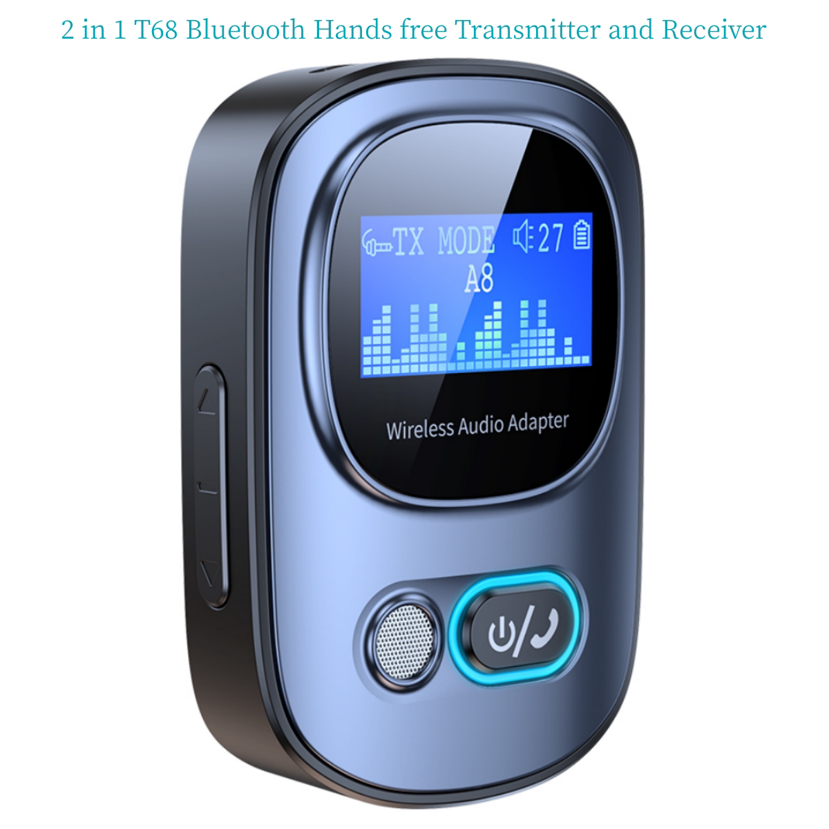 T68 2-IN-1 BLUETOOTH 수신기 송신기 V5.3 자동차 스피커 증폭기 3.5MM 무선 오디오 변환기