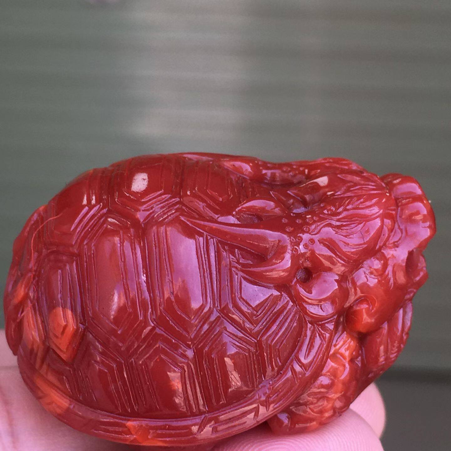 南红玛瑙天然南红玛玫瑰红龙龟吊坠圈满肉本命年手链火焰纹