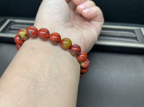 手串手链女款单圈时女友冰红镶嵌吊坠戒指雕刻指环包浆手串