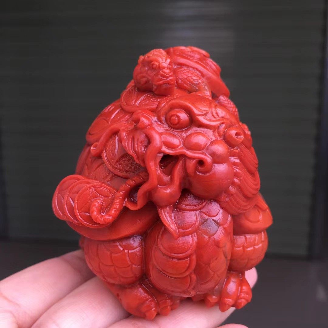 南红玛瑙天然南红玛瑙龙龟手把件摆件吊坠胸坠