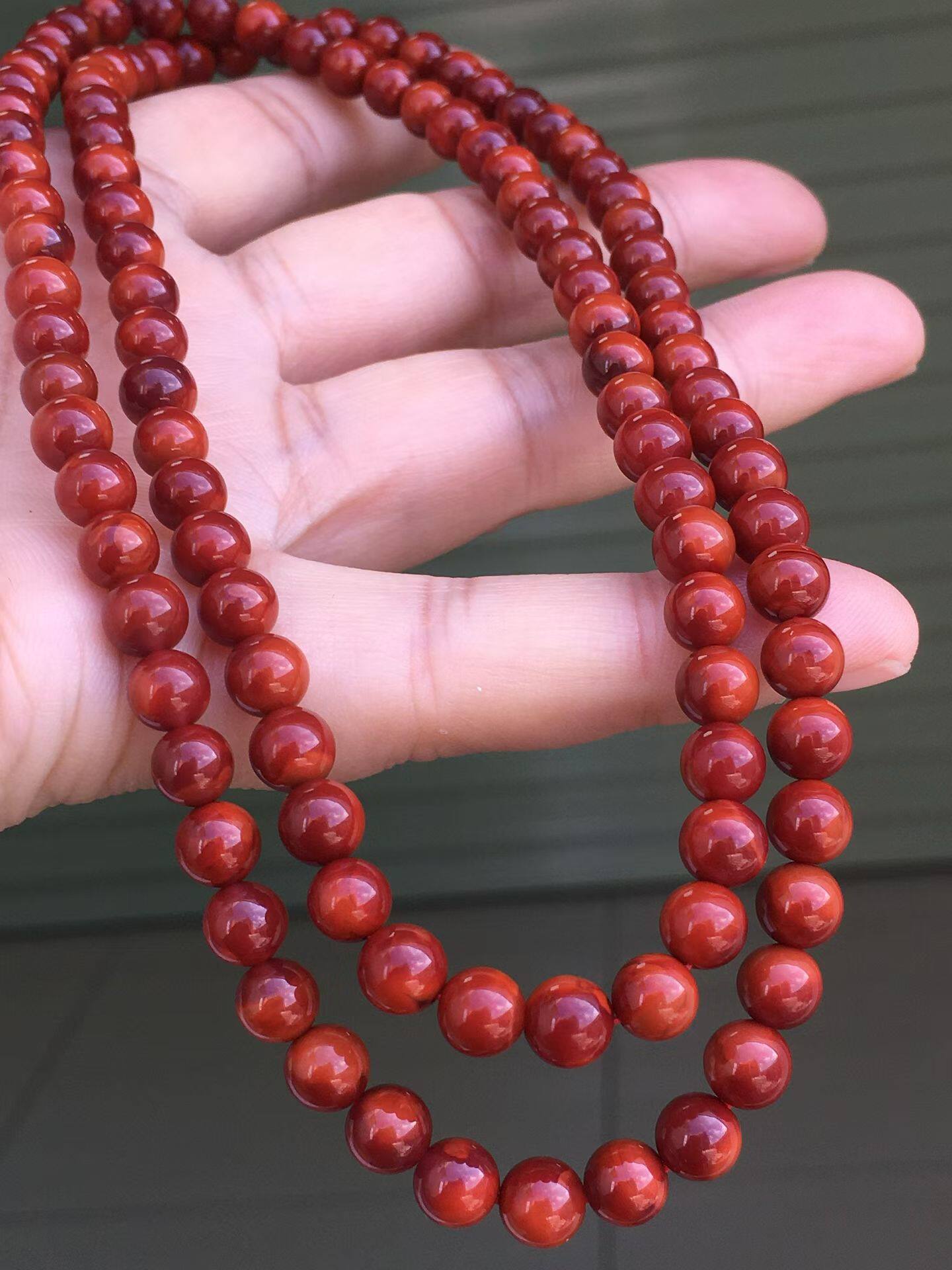 南红玛瑙天然南红玛瑙手串佛珠多圈满肉本命年手链火焰纹108