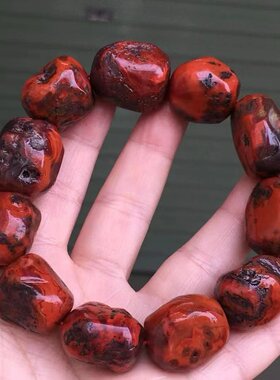 南红玛瑙天然南红玛瑙手串佛珠多圈满肉本命年手链柿子红包浆