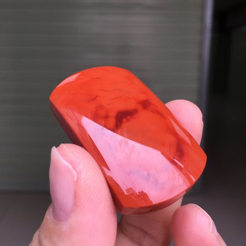 南红玛瑙天然川料南红玛瑙满色满肉柿子红尺寸40.戒面