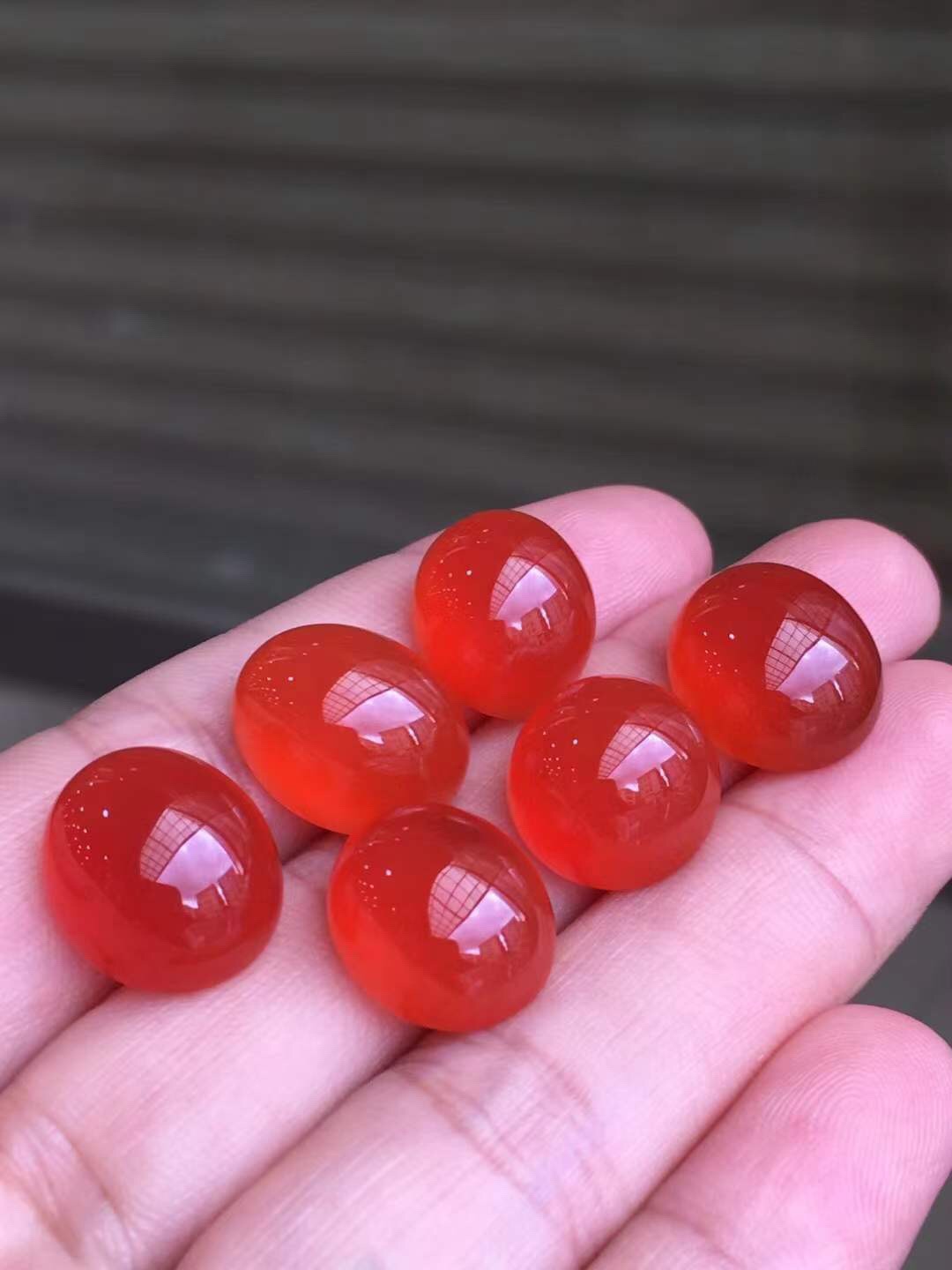 南红玛瑙戒指瓦西料柿子红戒指戒面