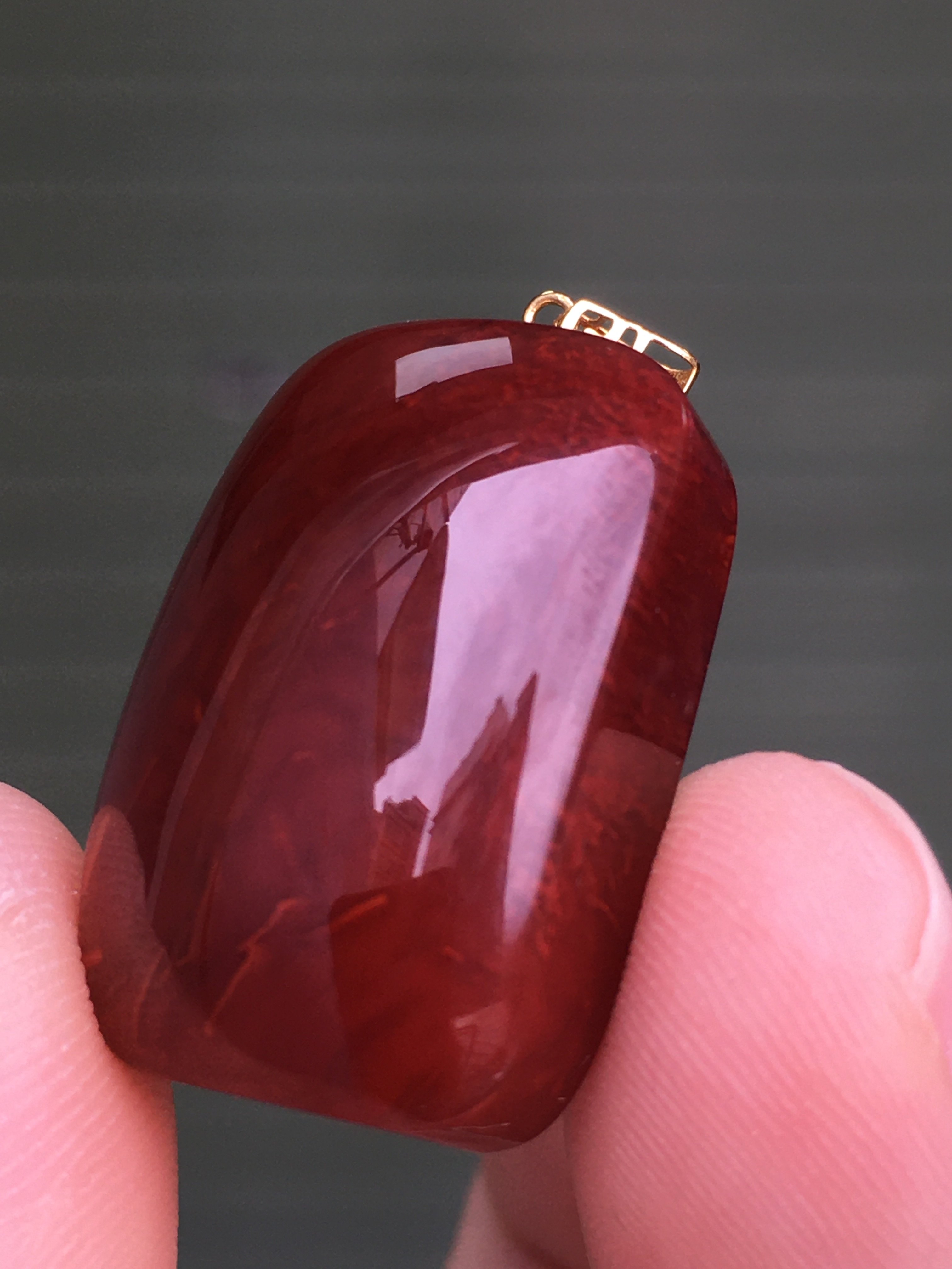 天然凉山南红玛瑙随形原石桶珠玫瑰红18k