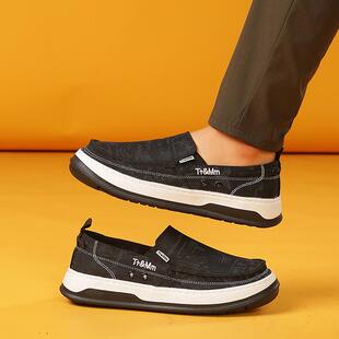 新款 帆布鞋 一脚蹬软底男士 Tt&Mm 懒人鞋 舒适春季 休闲鞋 汤姆斯男鞋