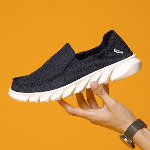 新款 春季 夏季 弹力帆布鞋 Tt&Mm 懒人厚底休闲老北京布鞋 汤姆斯男鞋