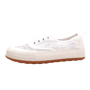 Tt&Mm/汤姆斯女鞋夏季新款镂空透气帆布鞋防滑一脚蹬潮流蕾丝板鞋