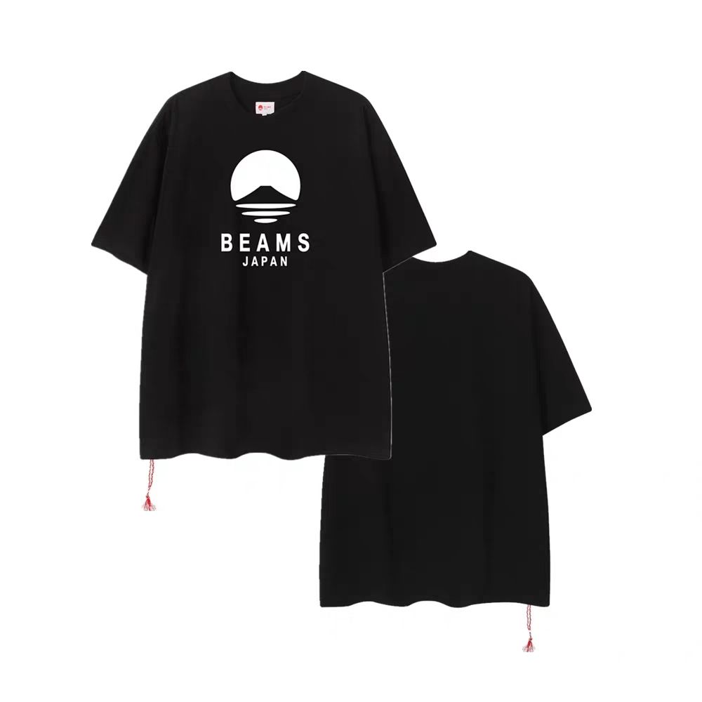 现货BEAMS JAPAN 日本制定番红绳 宽松弹性男女款纯棉圆领短袖T恤图片