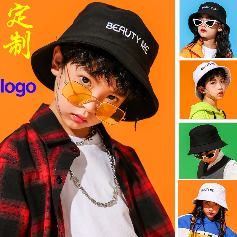 刺绣舞蹈小孩印字渔夫帽定制logo