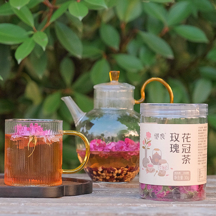 源方易堂重瓣玫瑰花冠茶平阴玫瑰干花泡茶特级无硫泡水大朵罐装女