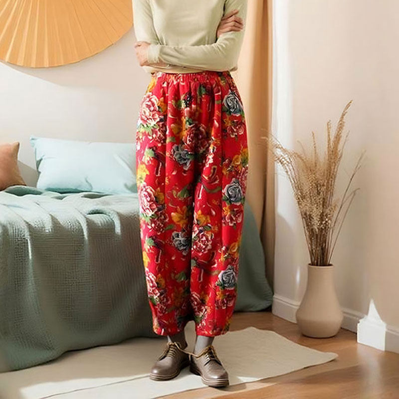 东北大花棉裤女冬季新款民族风宽松大码外穿棉麻加绒加厚保暖垮裤,女装/女士精品,棉裤/羽绒裤,淘宝优惠券,粉丝福利购,淘宝优惠卷