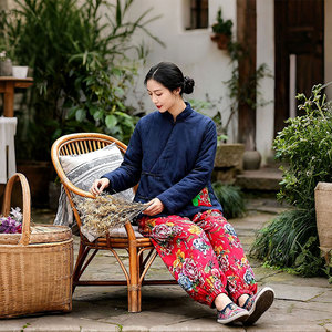 秋冬国风盘扣加厚保暖女士棉服