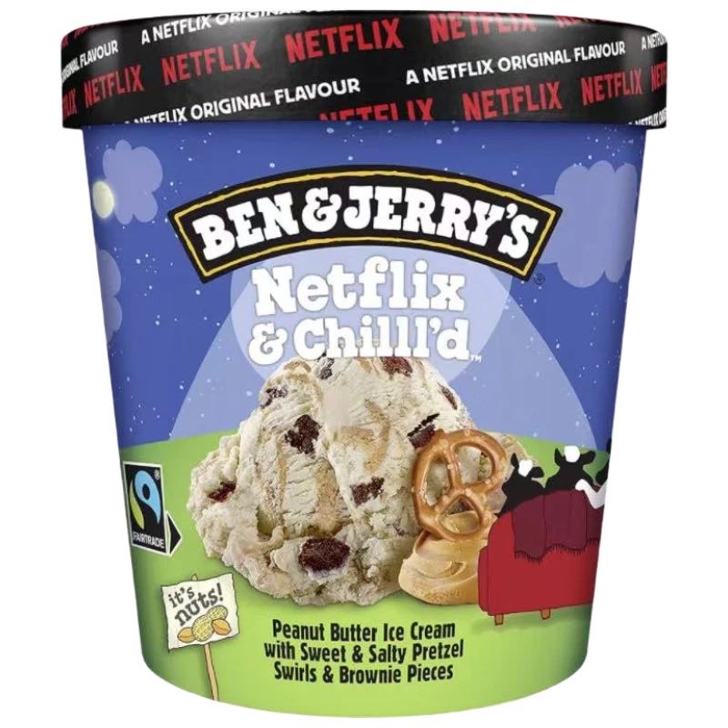2桶BEN & JERRY'S布朗尼/网飞冰淇淋465ml 本杰瑞 冰淇淋 雪糕