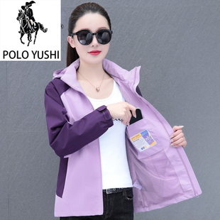 百搭休闲夹克短款 保罗冲锋衣外套女2024春装 春秋季 爆款 上衣 新款