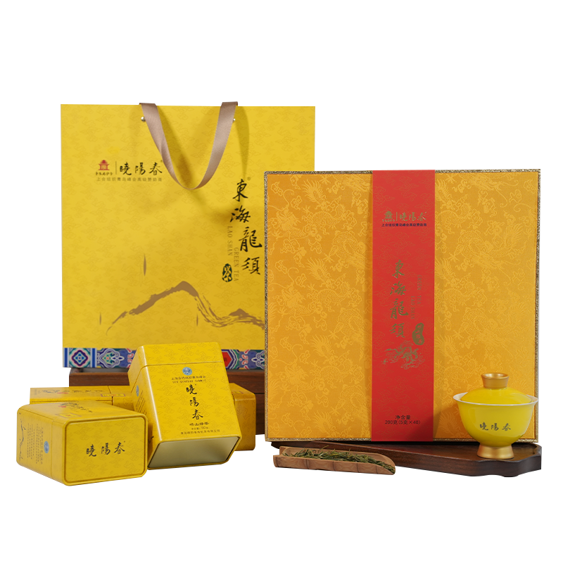 嶗山綠茶特級(jí)禮盒裝2025年新茶青島特產(chǎn)龍井茶種5克*40包