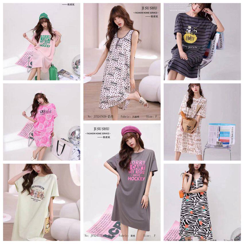 斯服玛棉抗菌棉夏卡通时尚睡裙