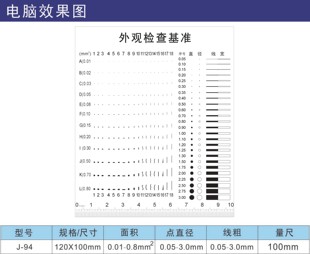 菲林尺点线规异物比对卡污点卡规片外观缺陷比对基准检J-94