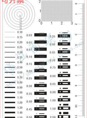 直径 面积规 圆点空心圆污点卡、菲林尺、点规、点线规80x120mm