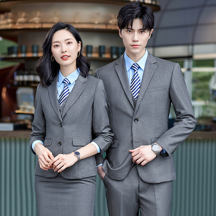西装工作服灰色灰色西服西服套装