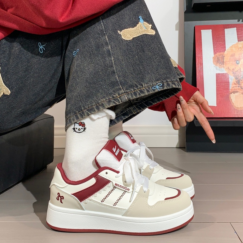 回力新款女鞋厚底小白鞋女春秋新款百搭ins潮小众休闲增高板鞋女