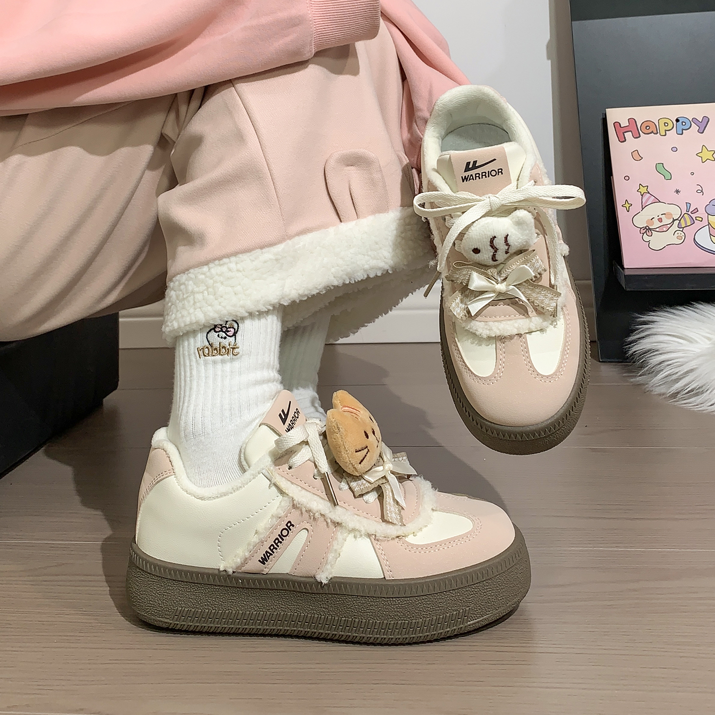 回力棉鞋女鞋加绒保暖板鞋