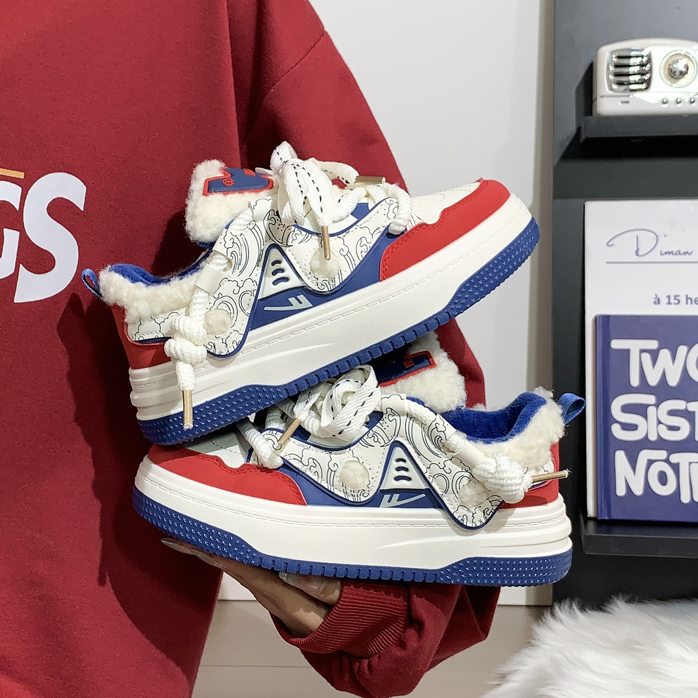 回力男鞋棉鞋加绒情侣板鞋