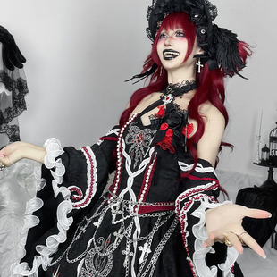 豹了个猫lolita幻噬者FS大全套克苏鲁暗黑哥特风连身裙 现货