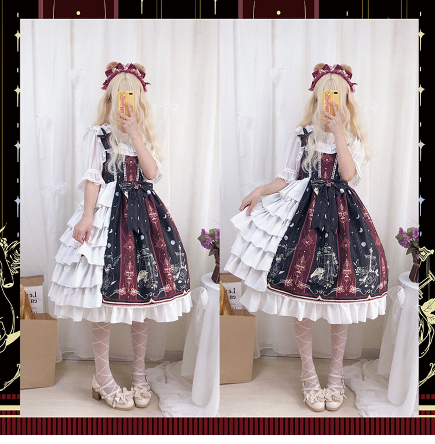 188.00元包邮【现货】豹了个猫原创lolita jsk