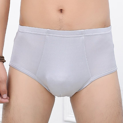 100%桑蚕丝高档男士真丝内裤针织真丝三角裤内裤短裤透气抗菌舒适