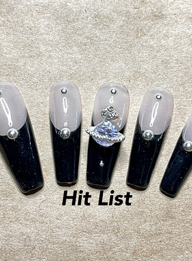HITLIST原创欧美半透暗黑穿戴式美甲ins风格辣妹成品指甲贴片