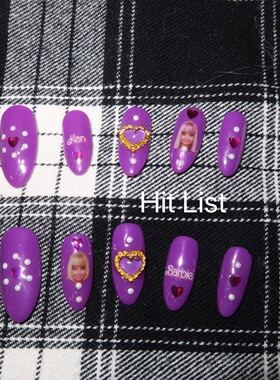 Hit List#独家原创设计甲片独特风格芭比款出门不撞款彩妆指甲