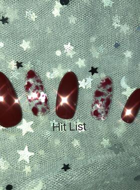 包邮酒红系列血迹假指甲贴片成品彩妆指甲油实拍日系免洗无添加