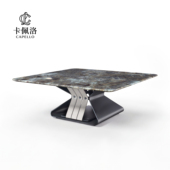 卡佩洛高端轻奢现代意式 极简高奢大平层别墅餐厅家用大理石茶几