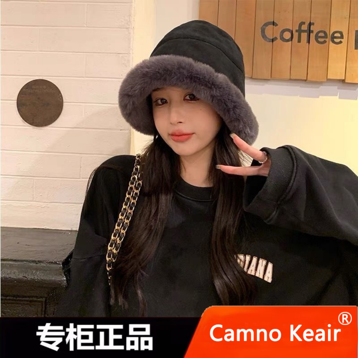 韩版毛绒加厚保暖渔夫帽女士百搭时尚防寒防风冬天护耳盆帽蒙古