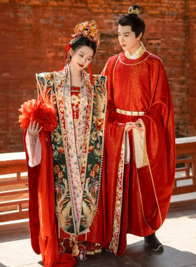 出租遇囍来汉服宋制婚服女灵犀红色凤冠霞帔刺绣传统婚礼中式嫁衣