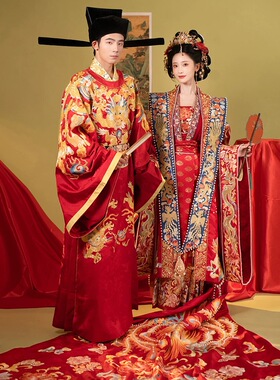 出租桃花序凤起临安宋制婚服2024重工凤冠霞帔汉服百迭裙套装男女